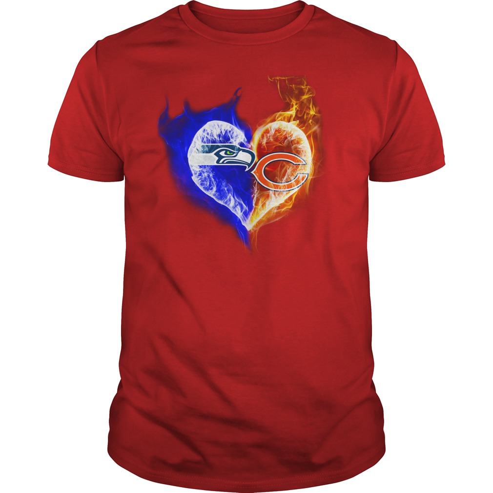Chicago Bears - Seattle Seahawks It's in my heart shirt guy tee