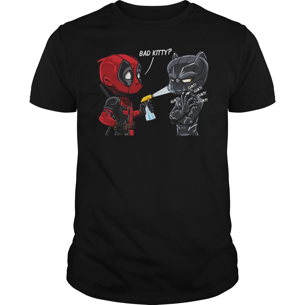 Deadpool and Black Panther bad kitty shirt guy tee - Bad kitty Deadpool and Black Panther shirt