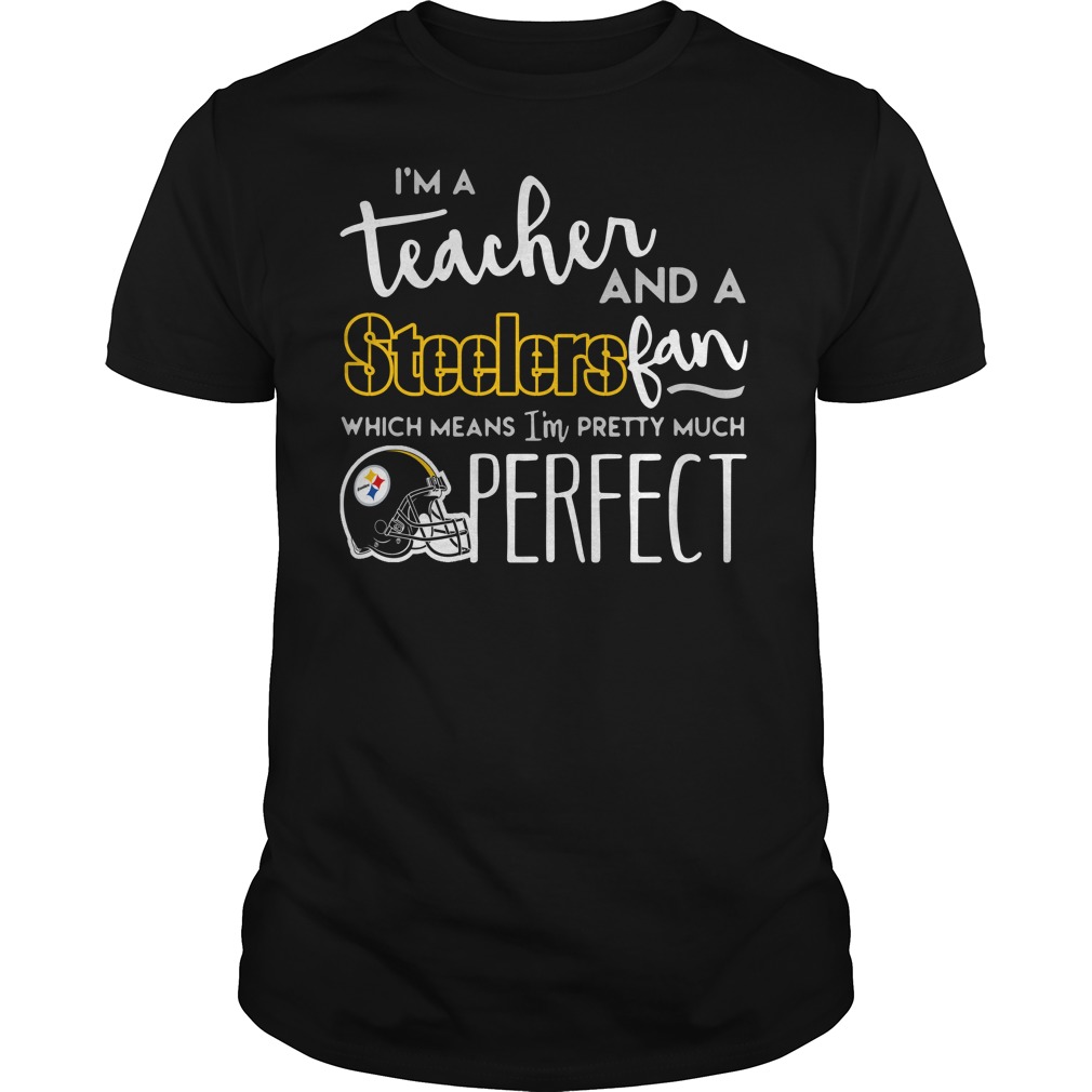 I'm a teacher and a Pittsburgh Steelers fan which means I'm pretty much perfect shirt guy tee - I'm a teacher and a Pittsburgh Steelers fan shirt