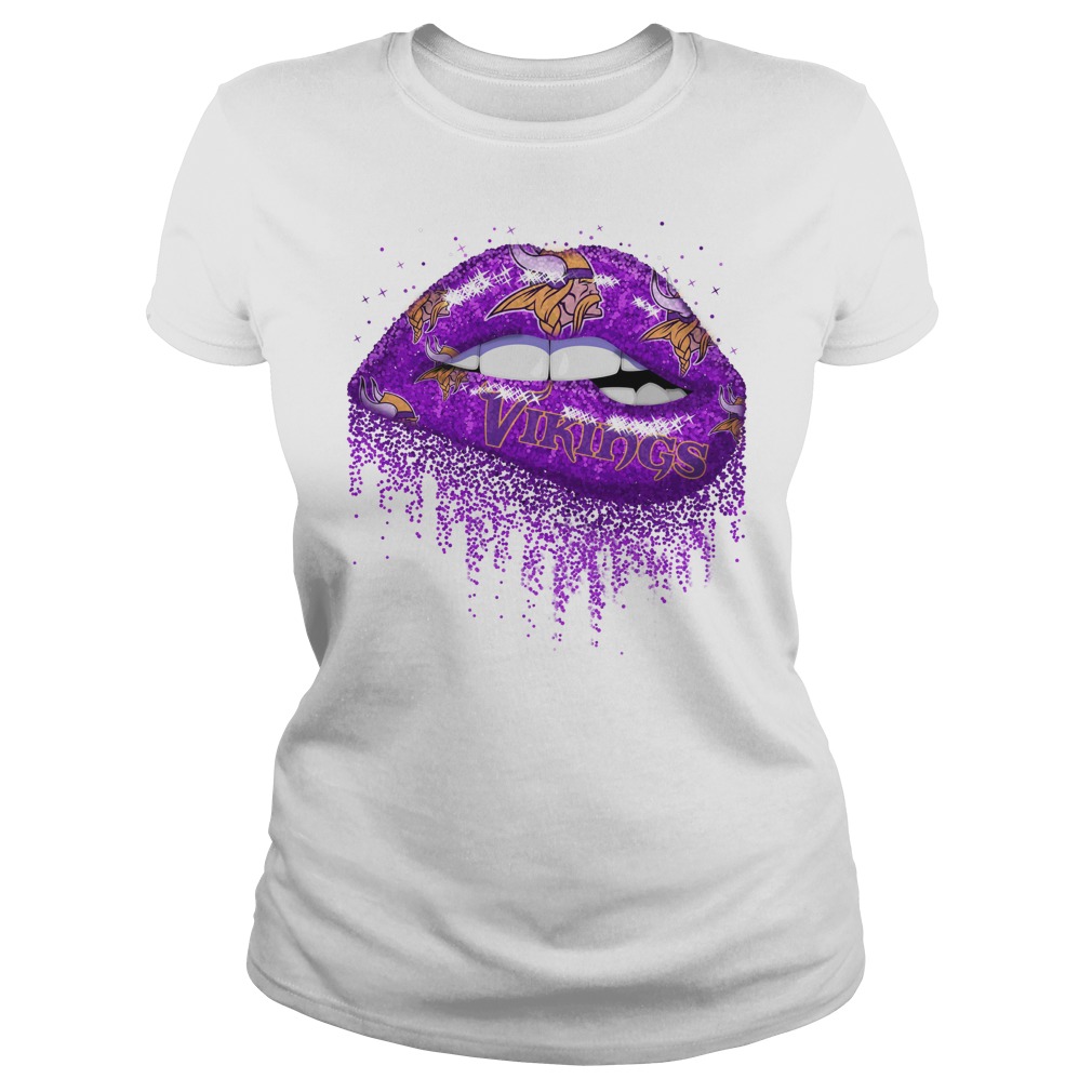 Minnesota Vikings love glitter lips shirt lady tee - Minnesota Vikings shirt