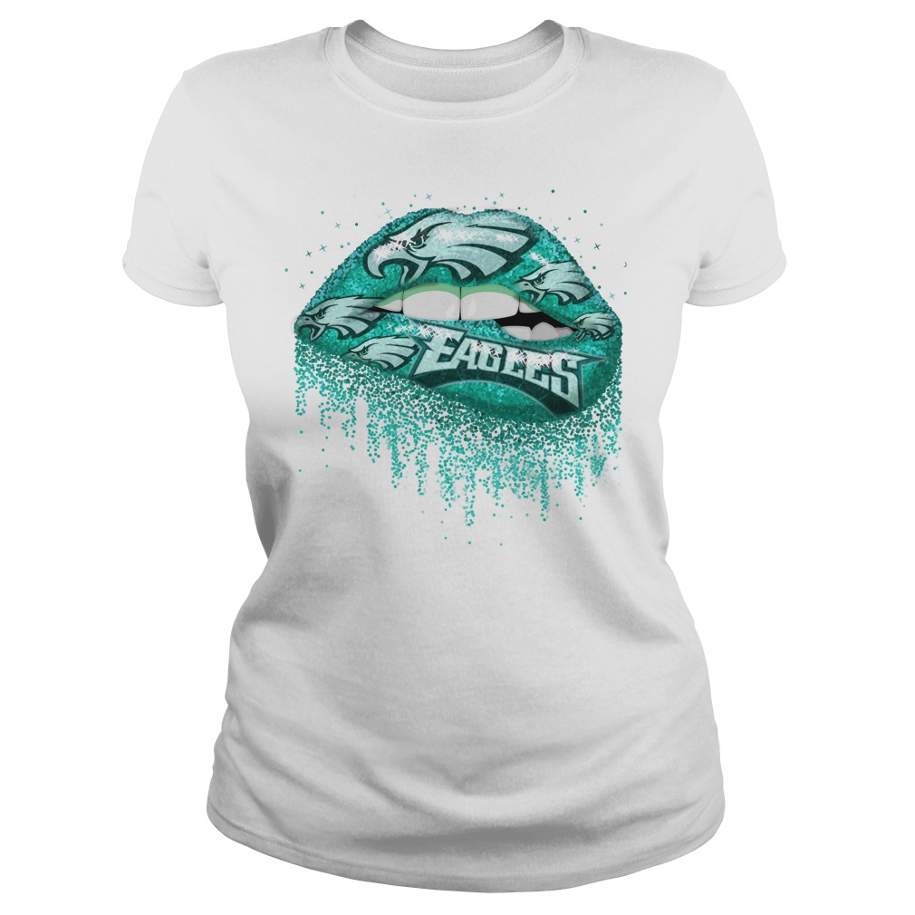 Philadelphia Eagles love glitter lips shirt lady tee - Philadelphia Eagles shirt