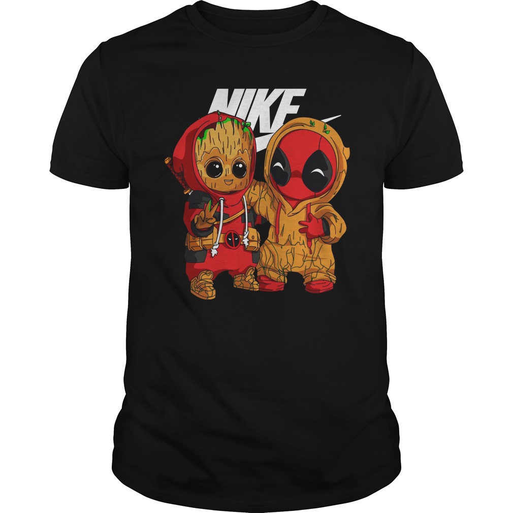 Baby Groot And Baby Deadpool Nike shirt guy tee