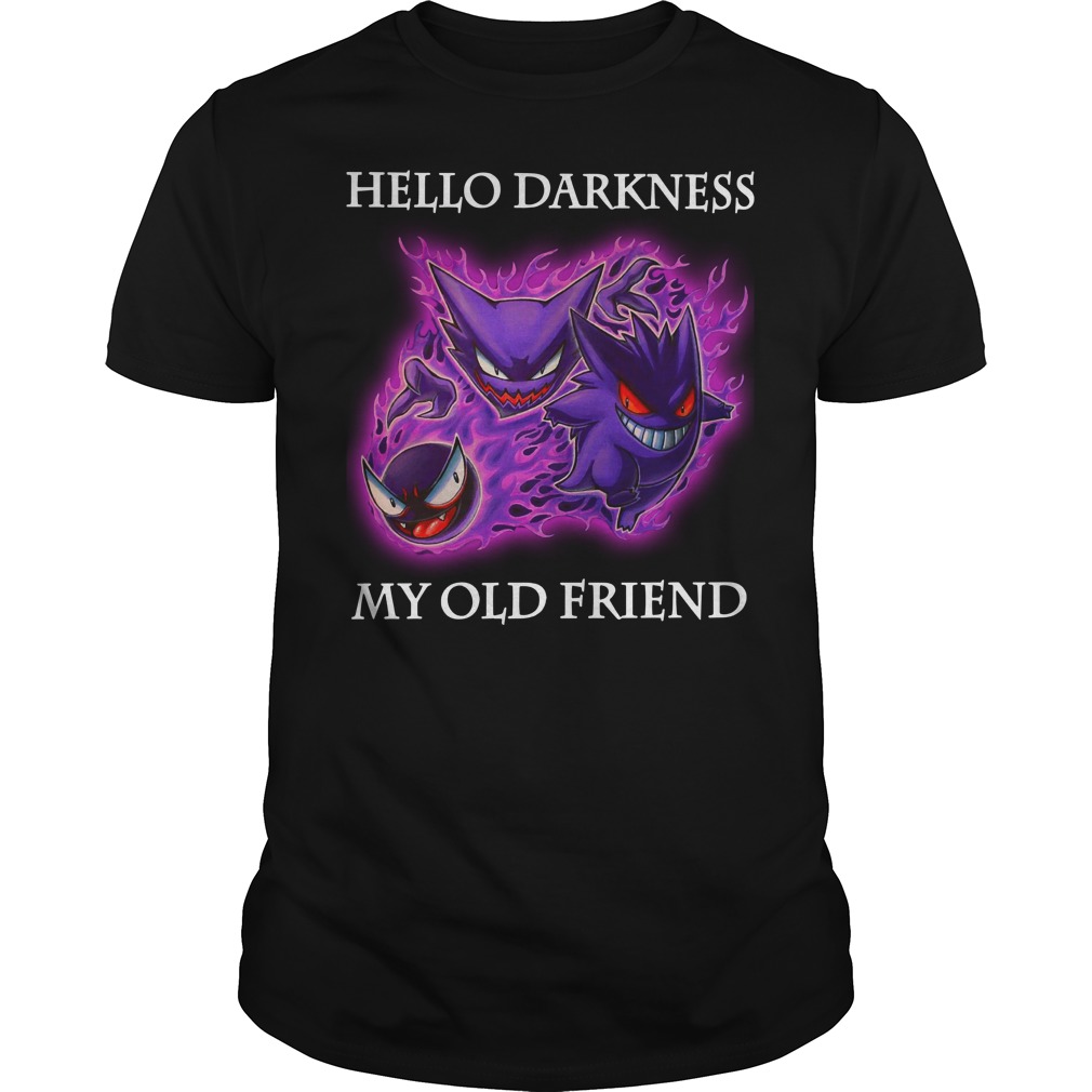 Gengar evolution hello darkness my old friend shirt guy tee