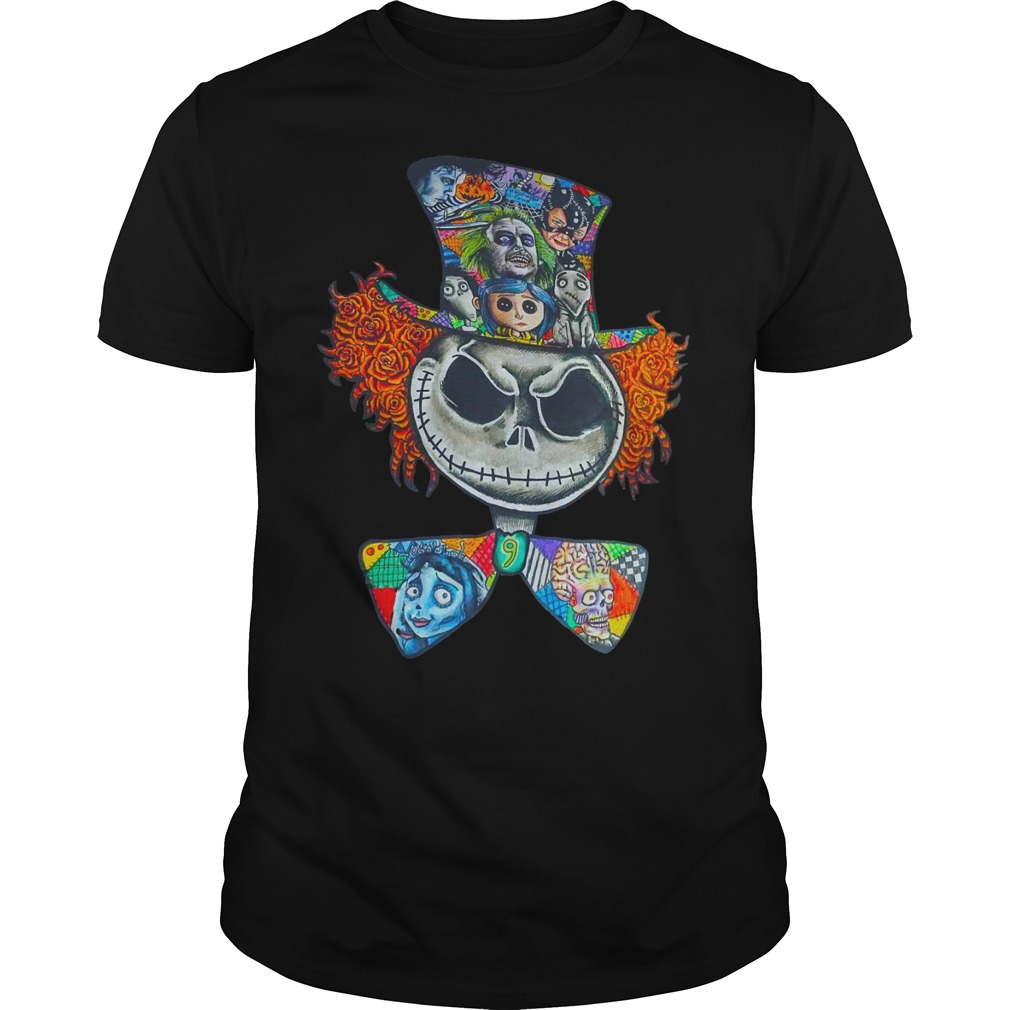 Mad Hatter Jack Skellington Tim Burtons character shirt guy tee