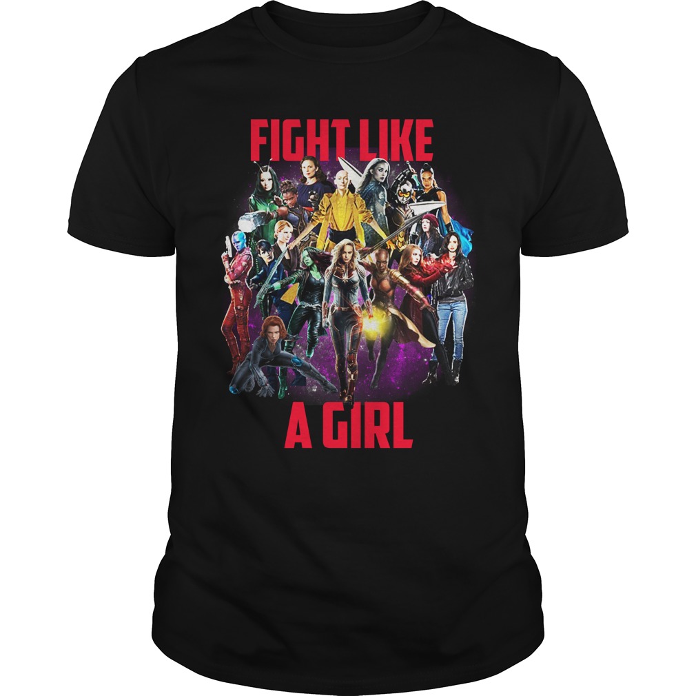 Fight like a girl Captain Marvel Girls shirt guy tee