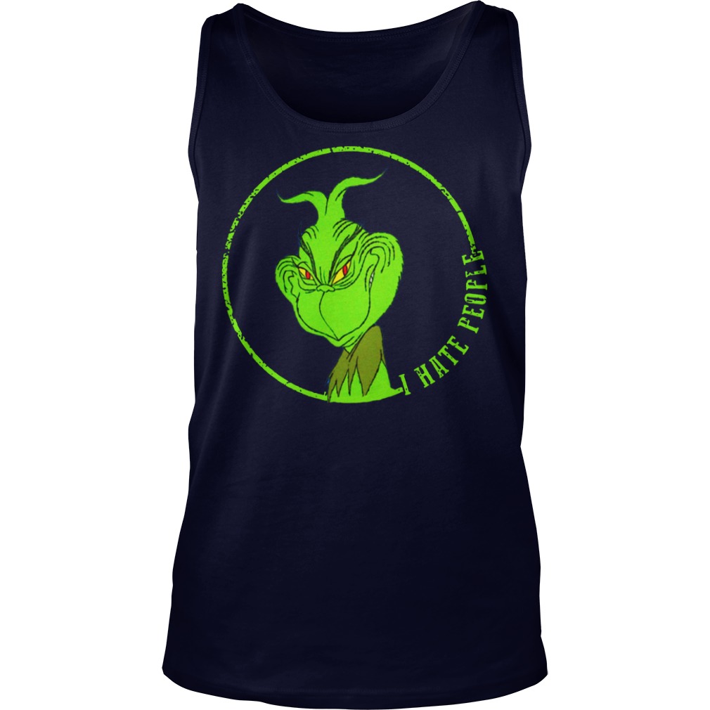 Grinch I hate people shirt unisex tank top