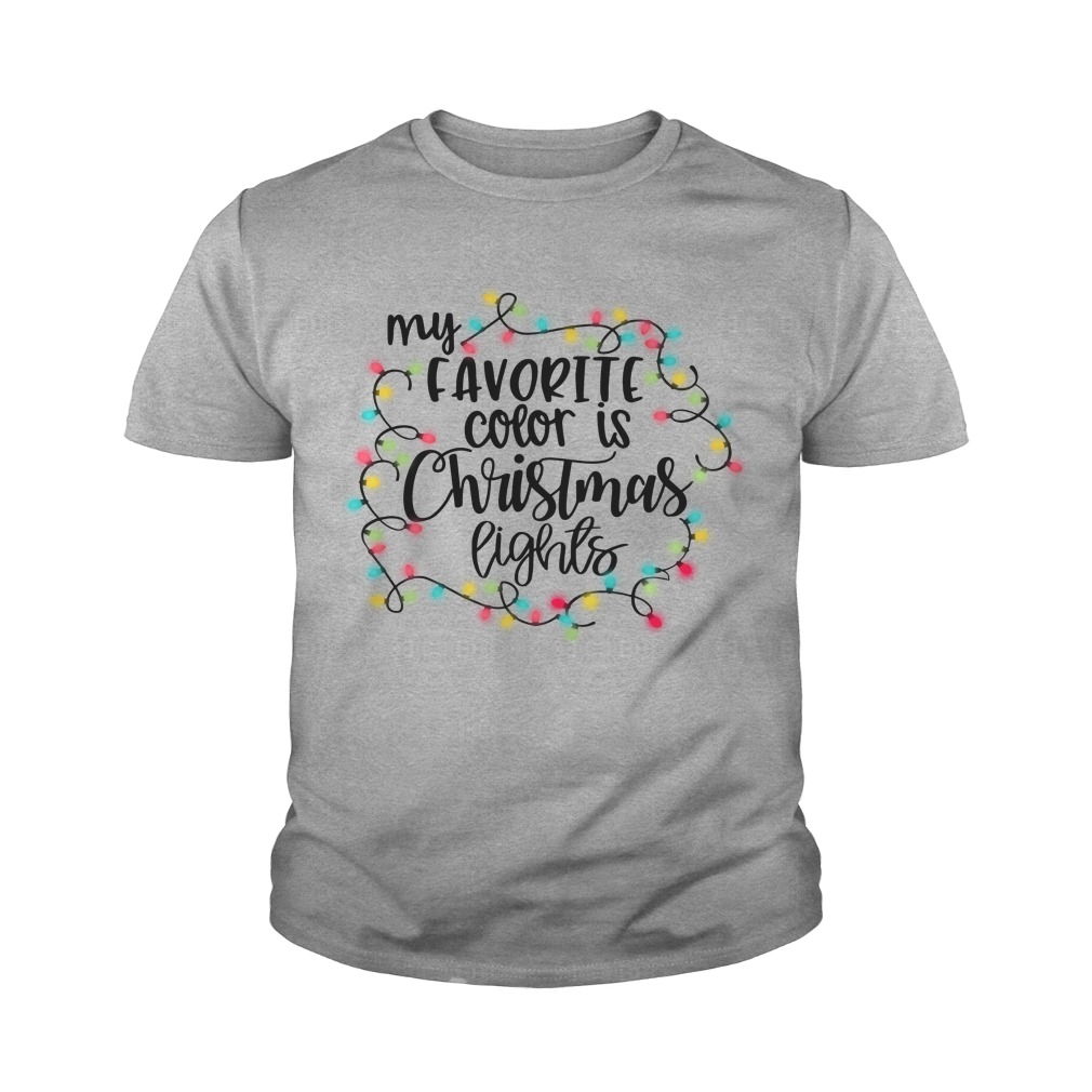 My favorite color is Christmas lights shirt youth tee