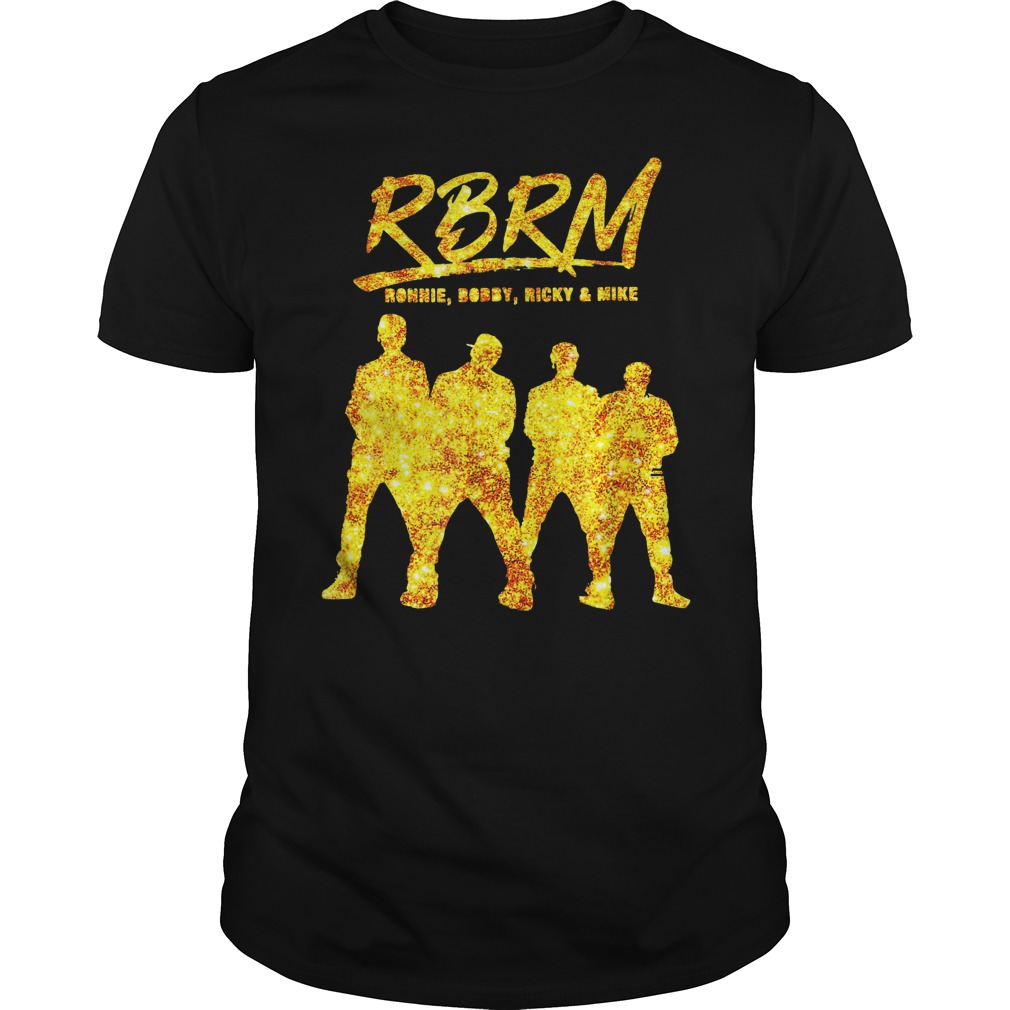 RBRM Ronnie Bobby Ricky & Mike gold shirt guy tee