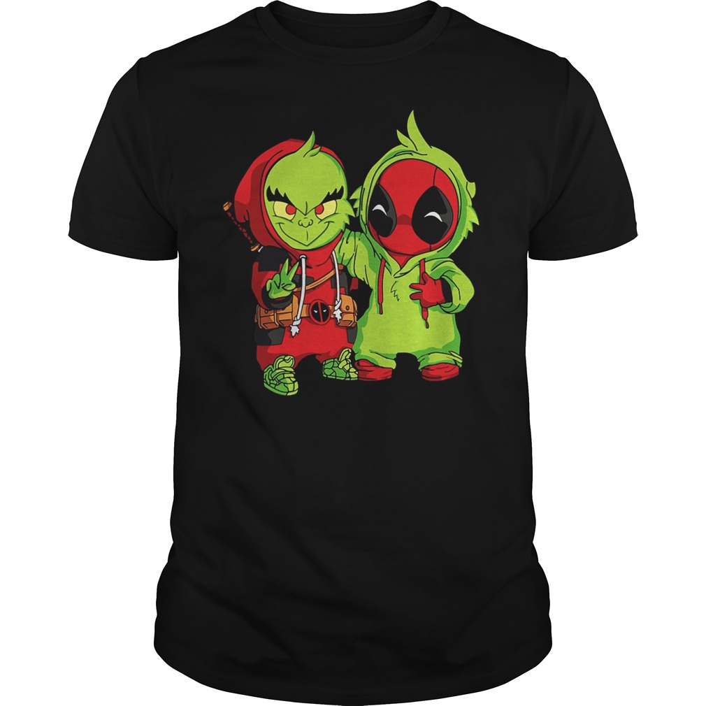 Baby Grinch and Baby Deadpool shirt guy tee