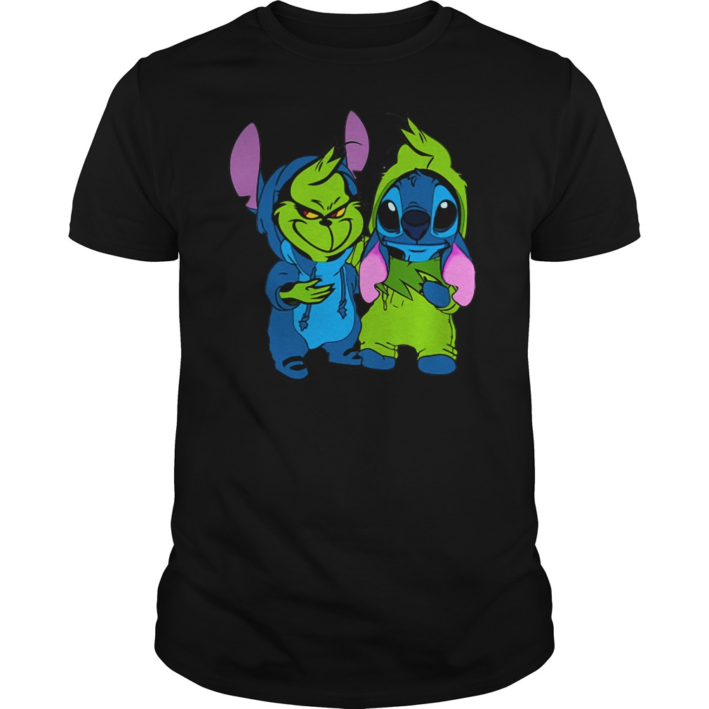 Baby Grinch and stitch shirt guy tee
