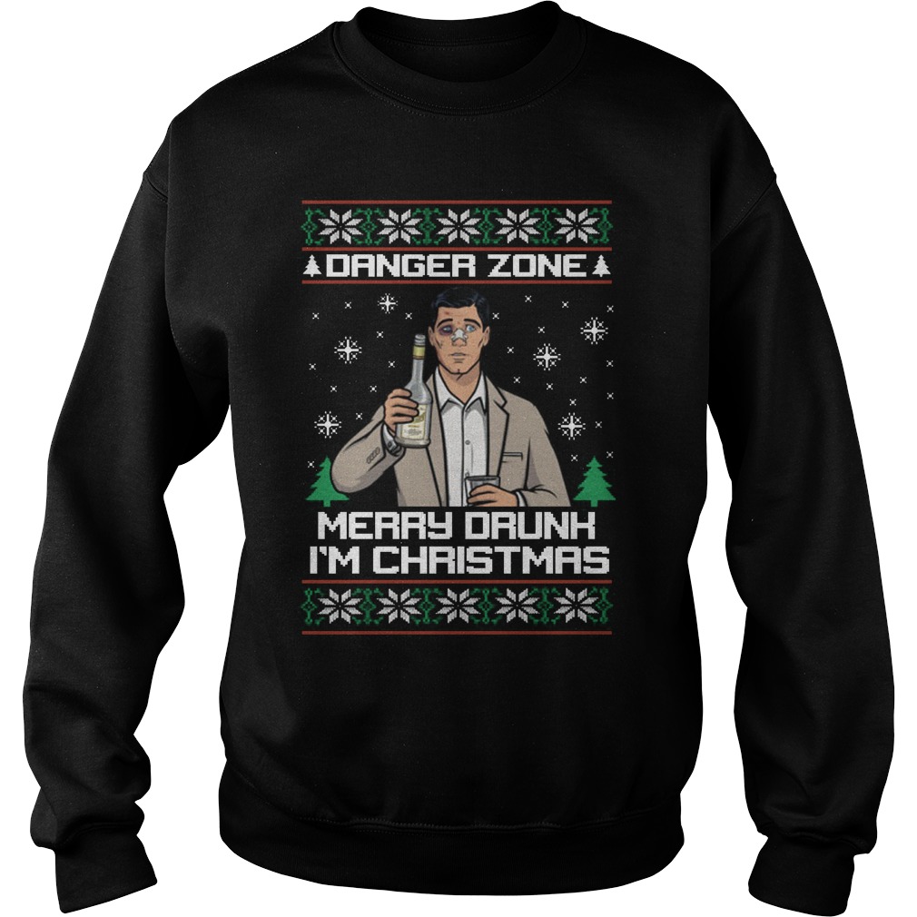 Danger Zone Merry Drunk I'm Christmas Ugly Sweater sweat shirt