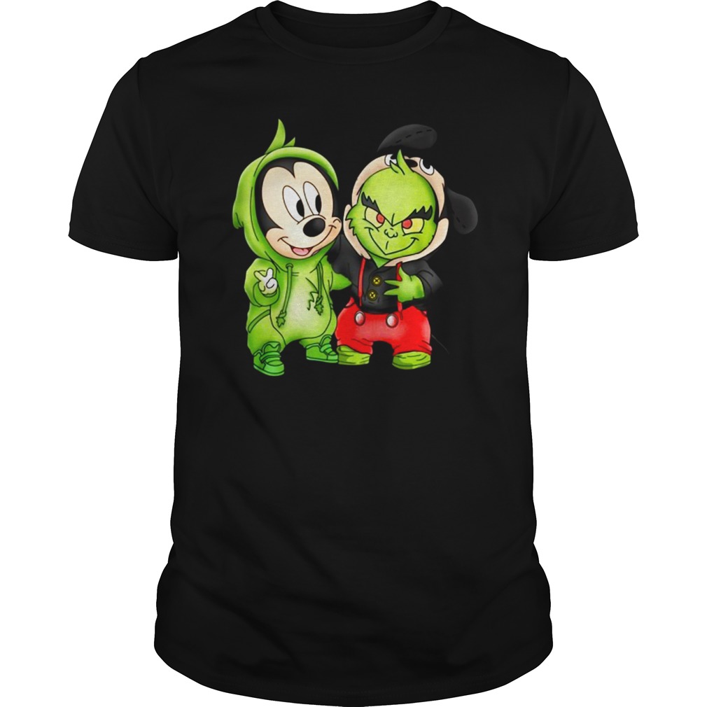 Baby Grinch And Mickey Mouse shirt guy tee
