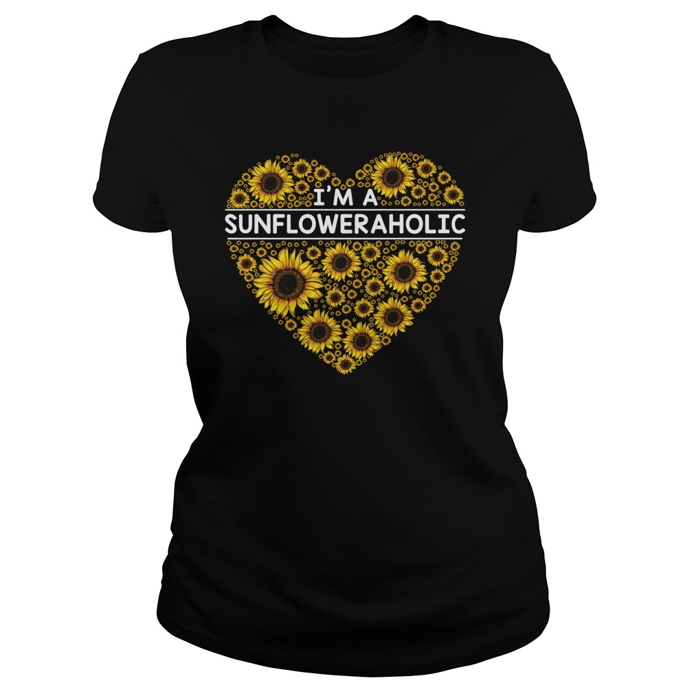 I'm a sunflower-aholic heart shirt lady tee