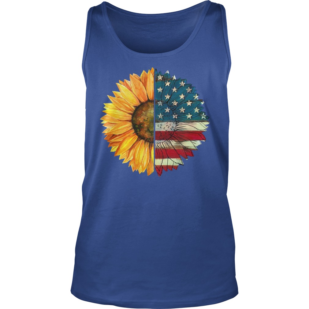 Sunflower flag America shirt-Sunflower shirt unisex tank top