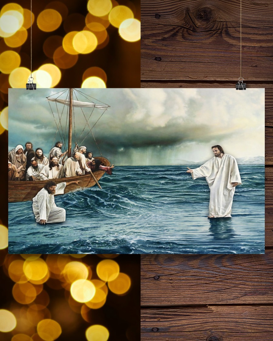 Poster Jesus christ walking on water