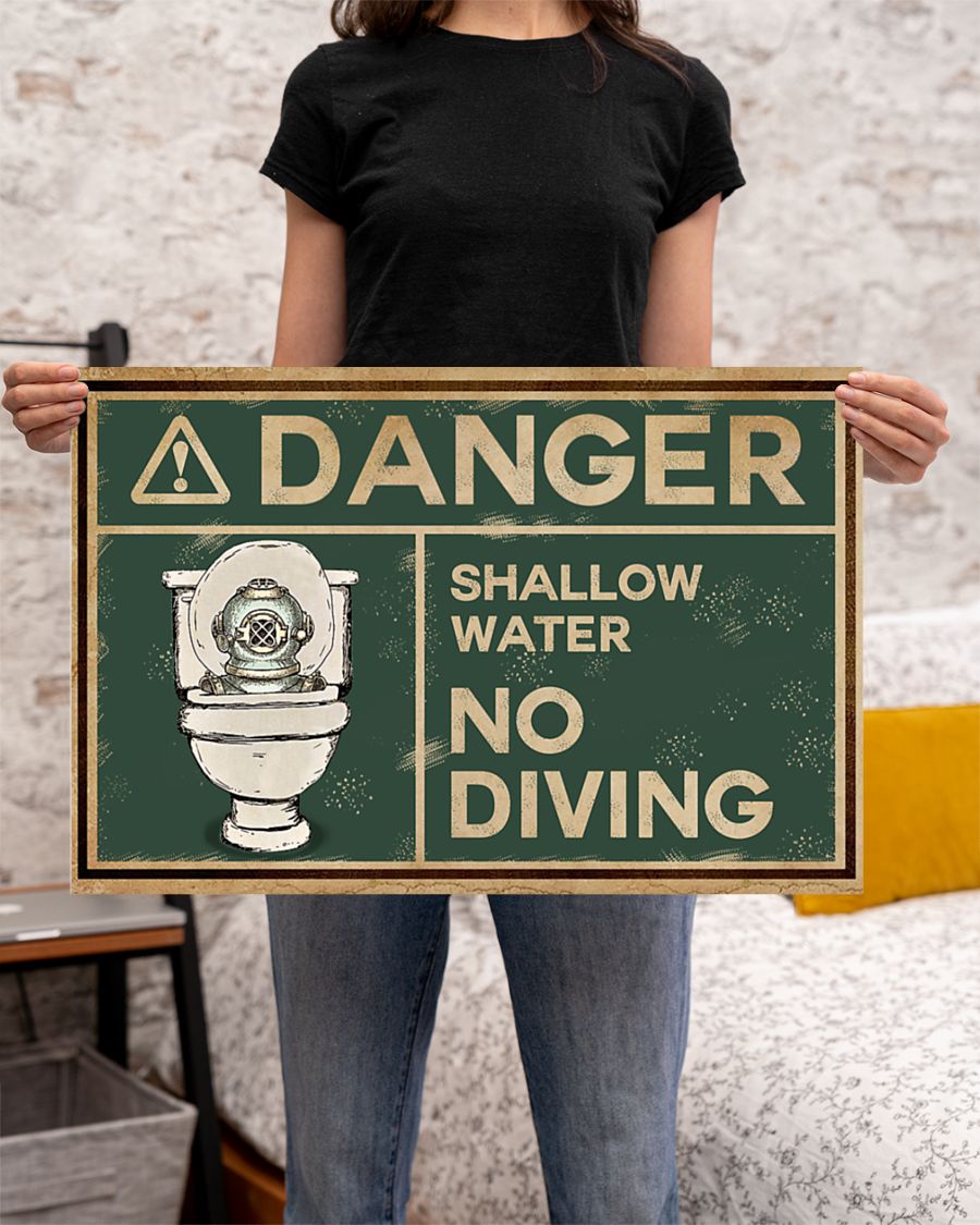 Poster Scuba danger shallow water no diving