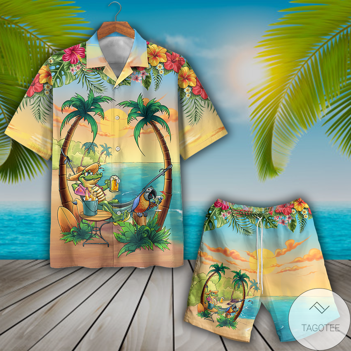 Crocodile On The Beach Hawaiian Shirt