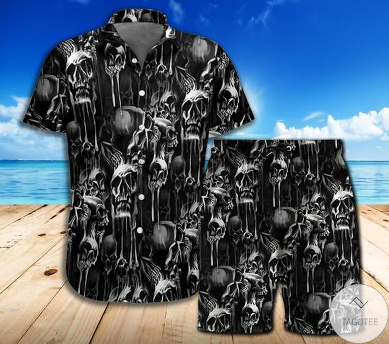 Melting Skull Hawaiian Shirt