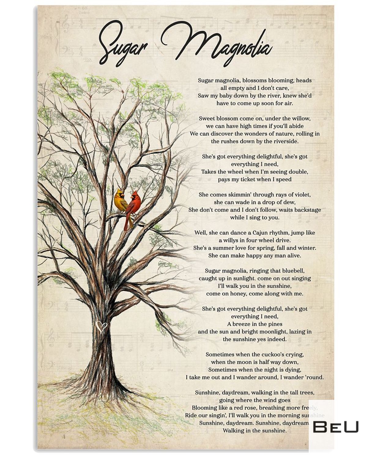 Sugar Magnolia Lyrics Poster