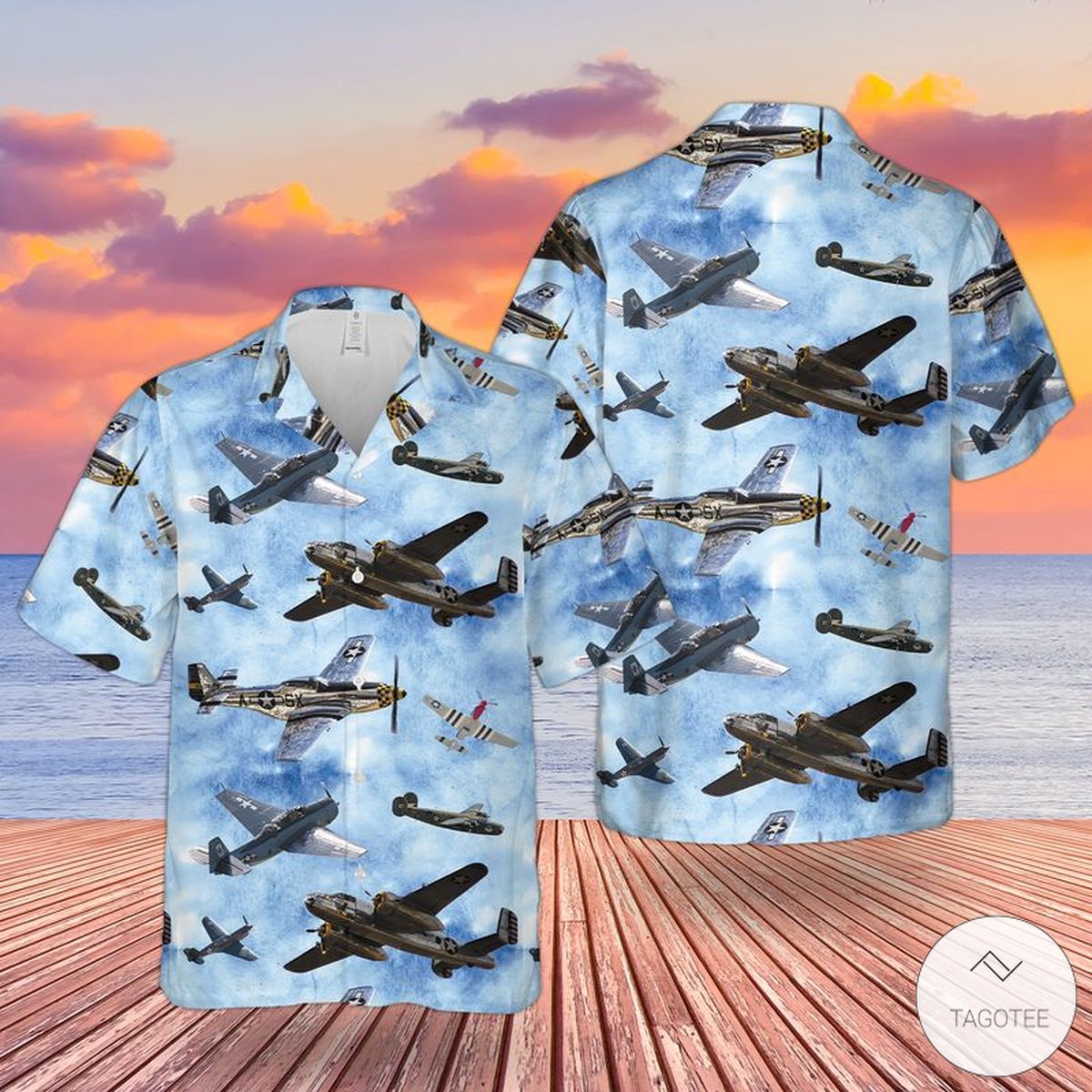 Us Airforce WW II Airplanes Hawaiian Shirt
