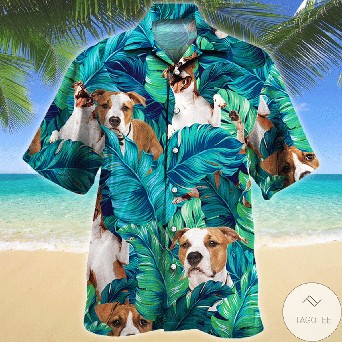 American Staffordshire Terrier Dog Lovers Hawaiian Shirt