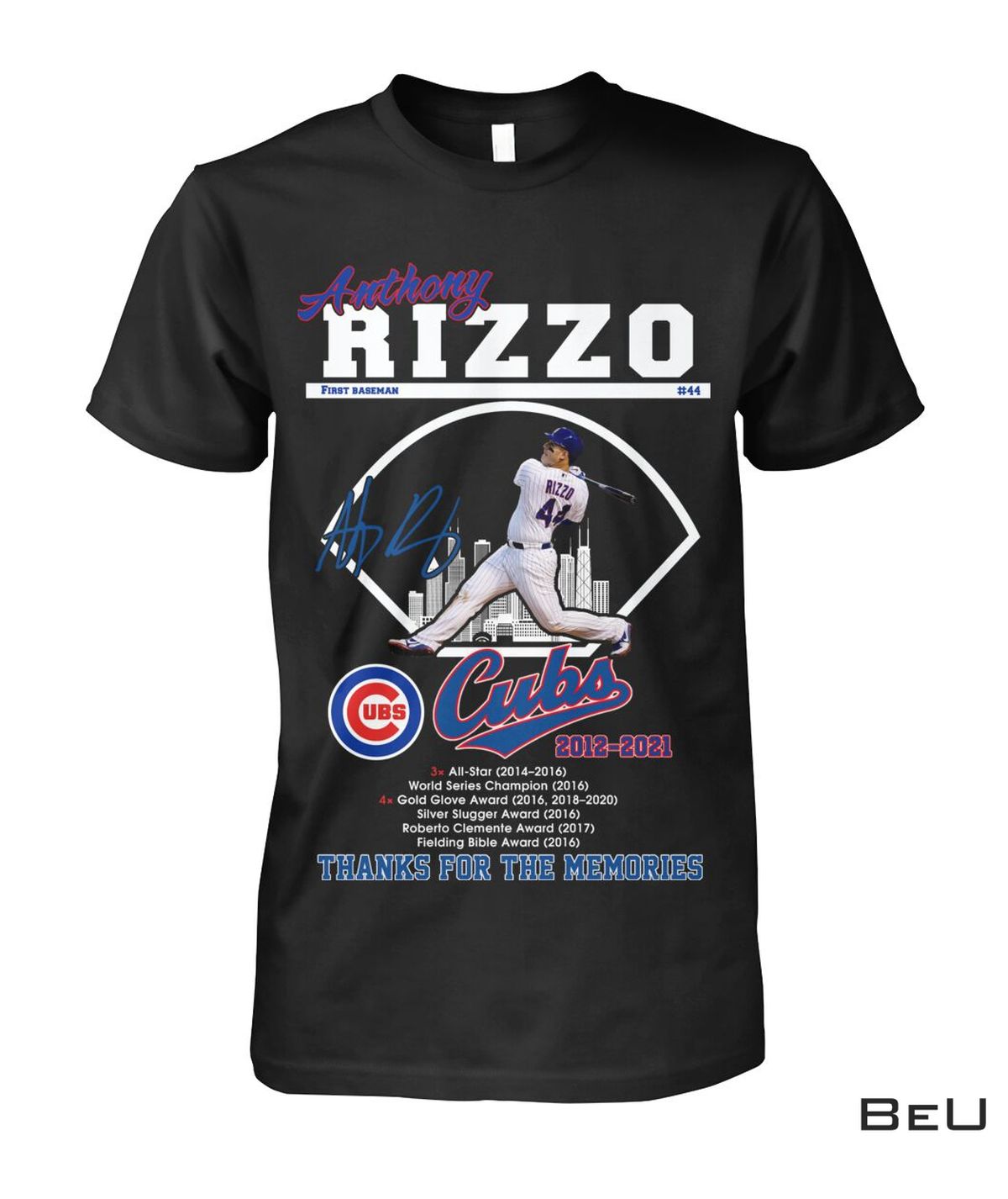 Anthony Rizzo First Baseman Chicago Cubs Thank You Shirt
