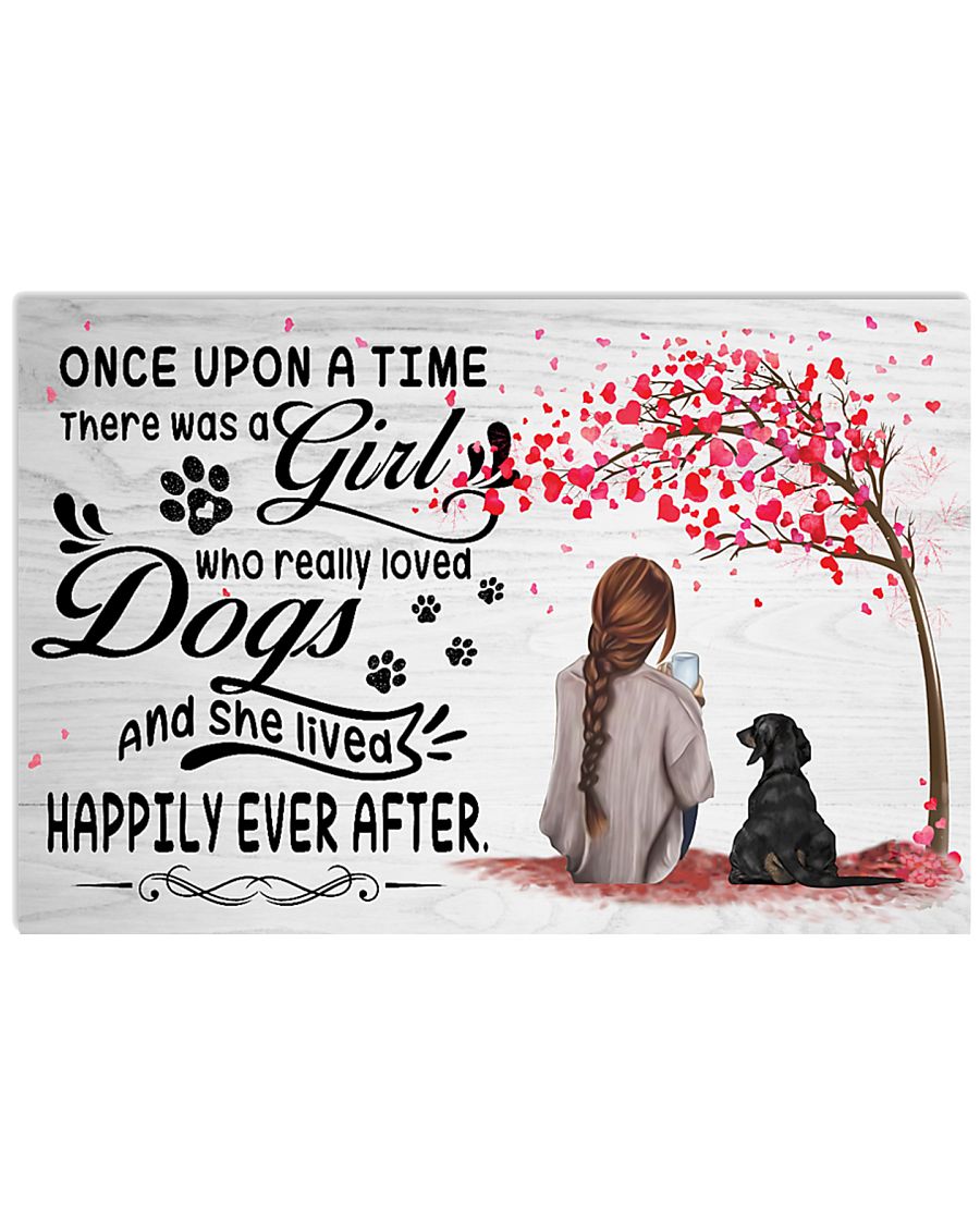 Dachshund And Girl Sitting Once Upon A Time Poster