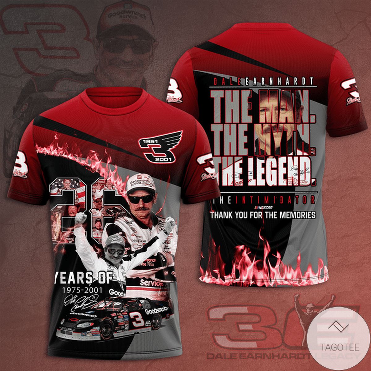 Dale Earnhardt The Man The Myth The Legend 3d Shirt