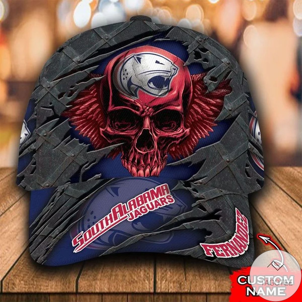 Personalized NCAA South Alabama Jaguars 3D Skull Cap Classic