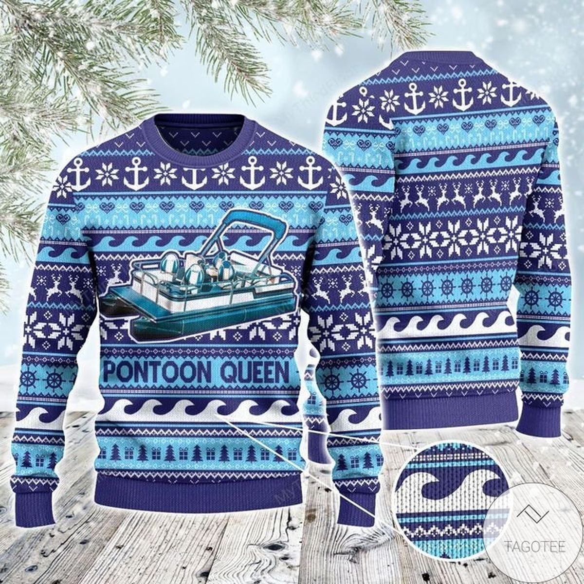 Pontoon Queen Ugly Christmas Sweater
