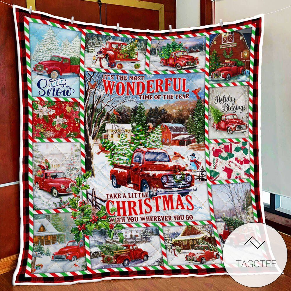 Christmas Red Truck All Hearts Come Home For Christmas Quilt