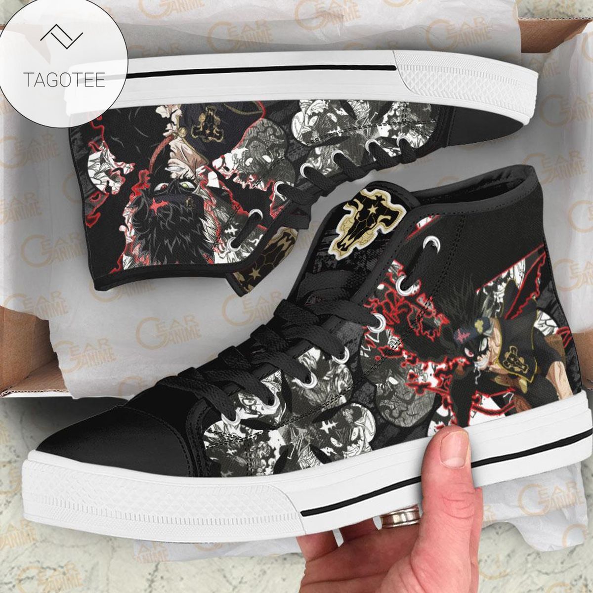 Devil Asta Manga Anime Lovers Black Clover Sneakers High Top Shoes