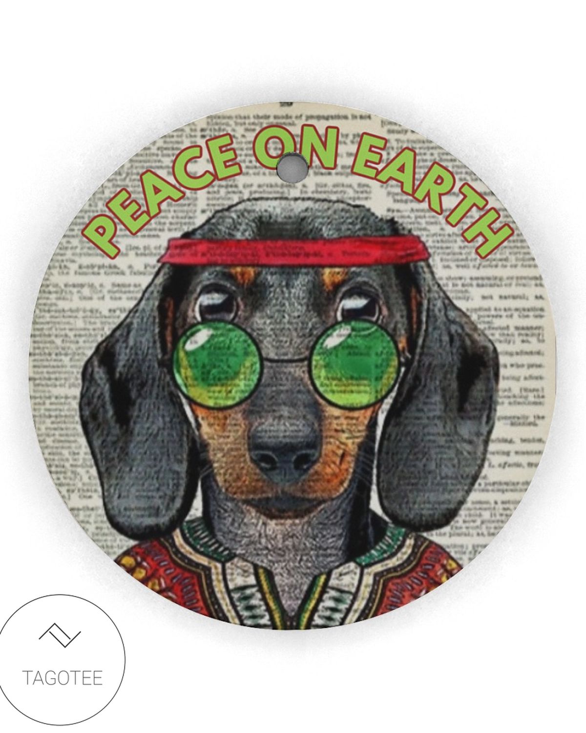 Dog Peace On Earth Circle Ornament