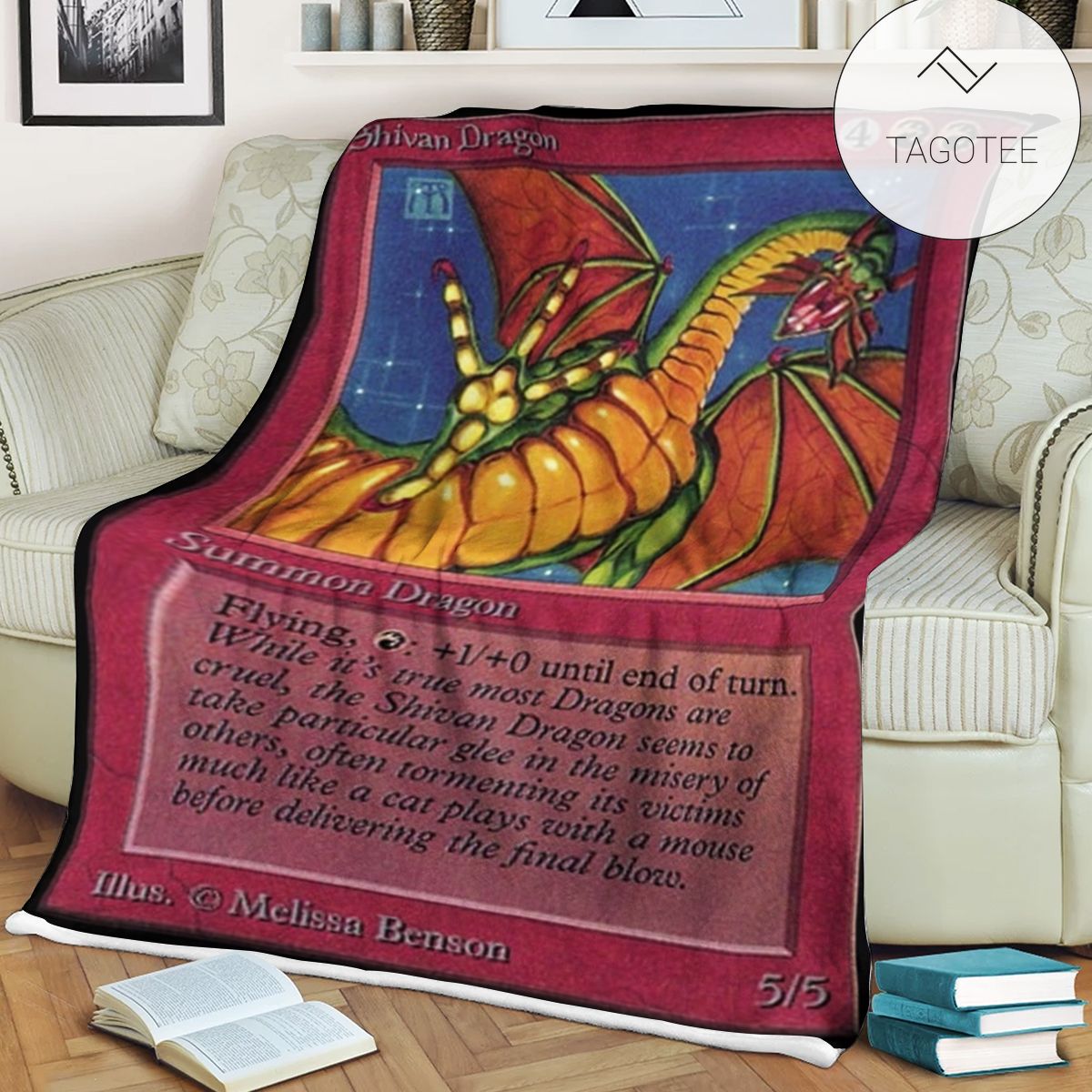 Game MTG Magic The Gathering Shivan Dragon Blanket