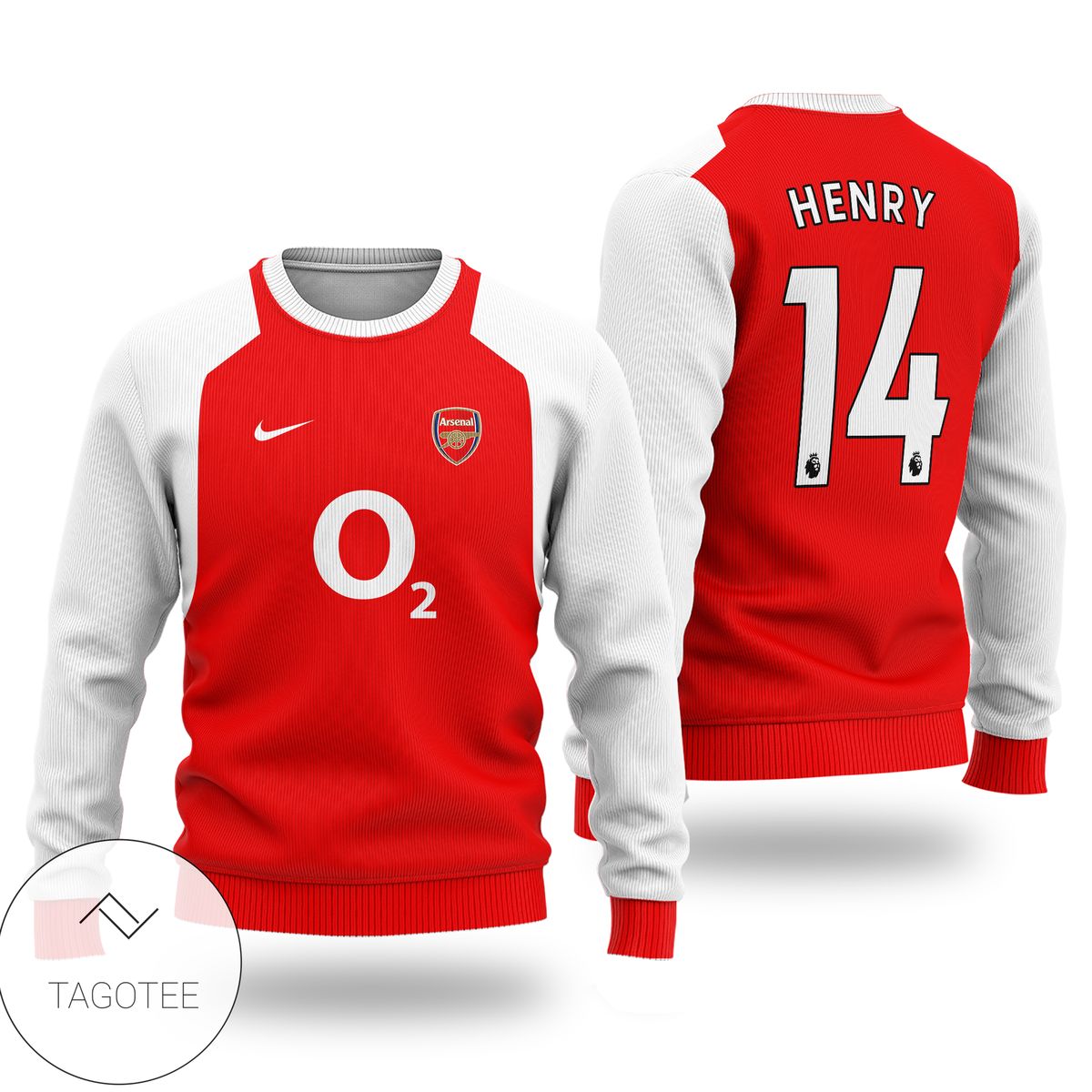 Henry No 14 Arsenal Premier League Ugly Christmas Sweater