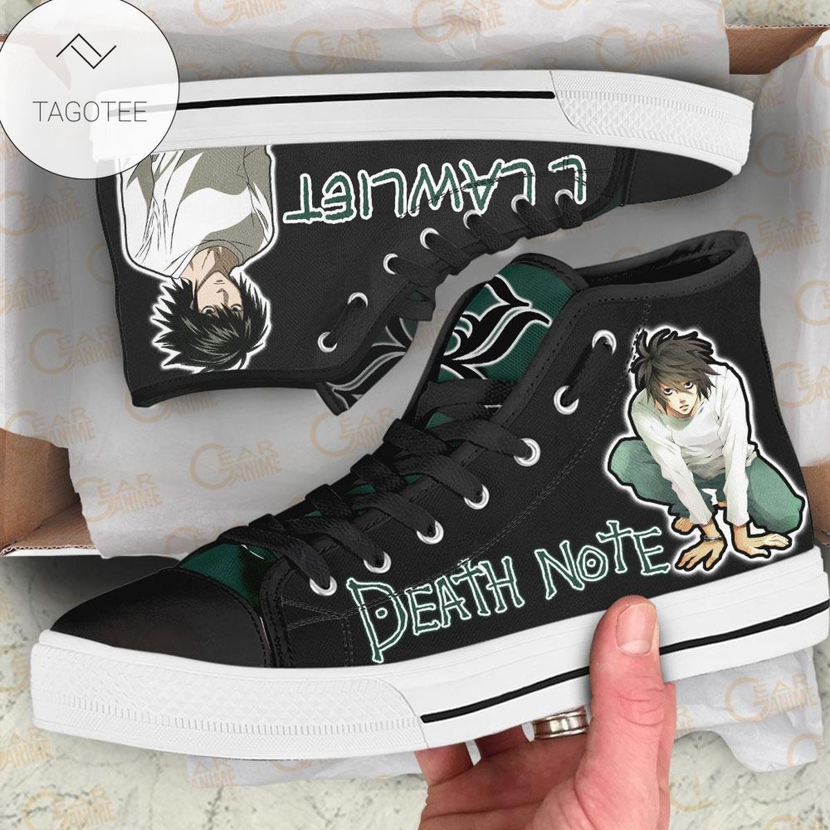 L Lawliet Death Note Anime Lovers Sneakers High Top Shoes
