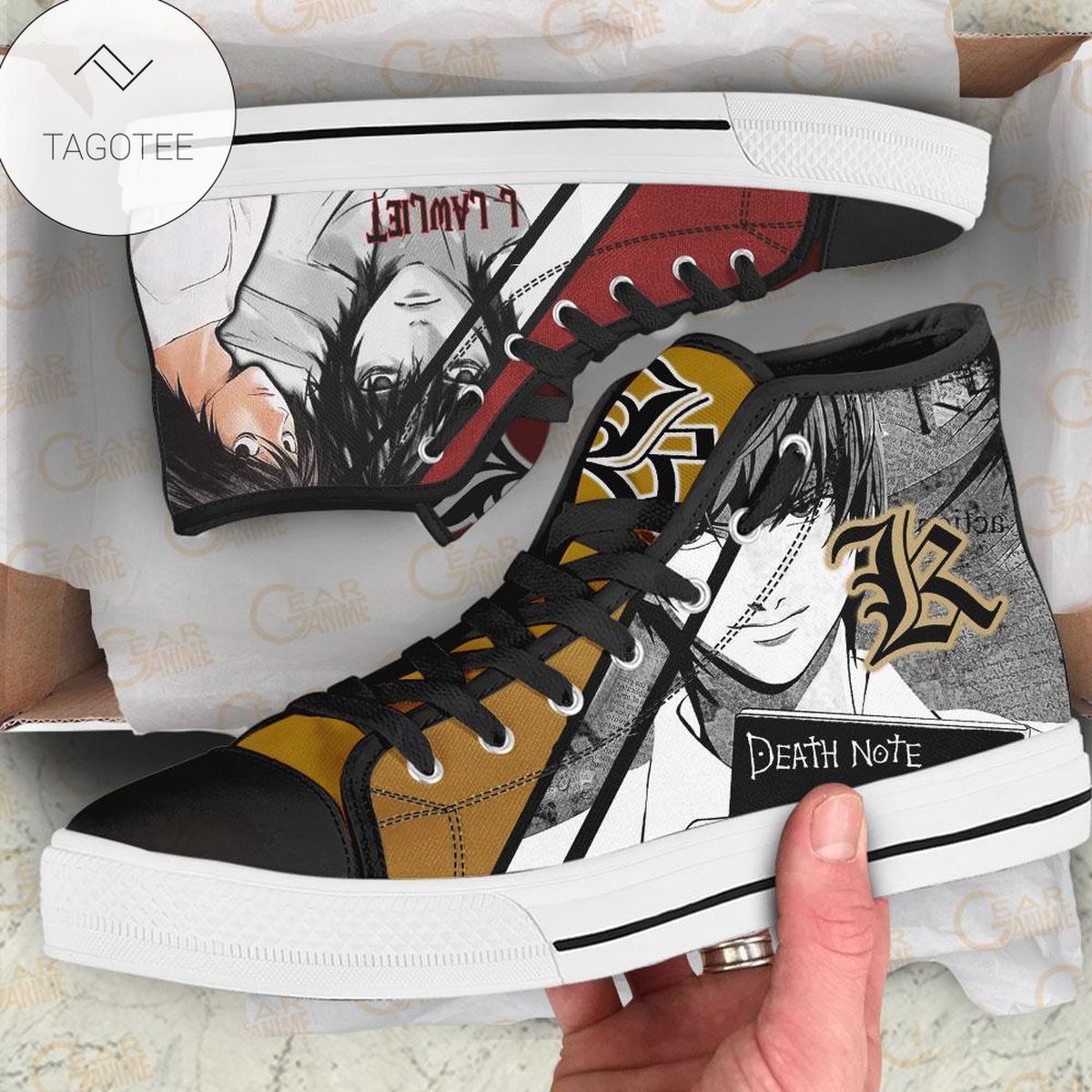 Light Yagami and L Lawliet Death Note Anime Lovers Sneakers High Top Shoes