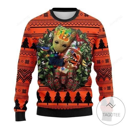 Nfl Cincinnati Bengals Groot Hug Ugly Christmas Sweater
