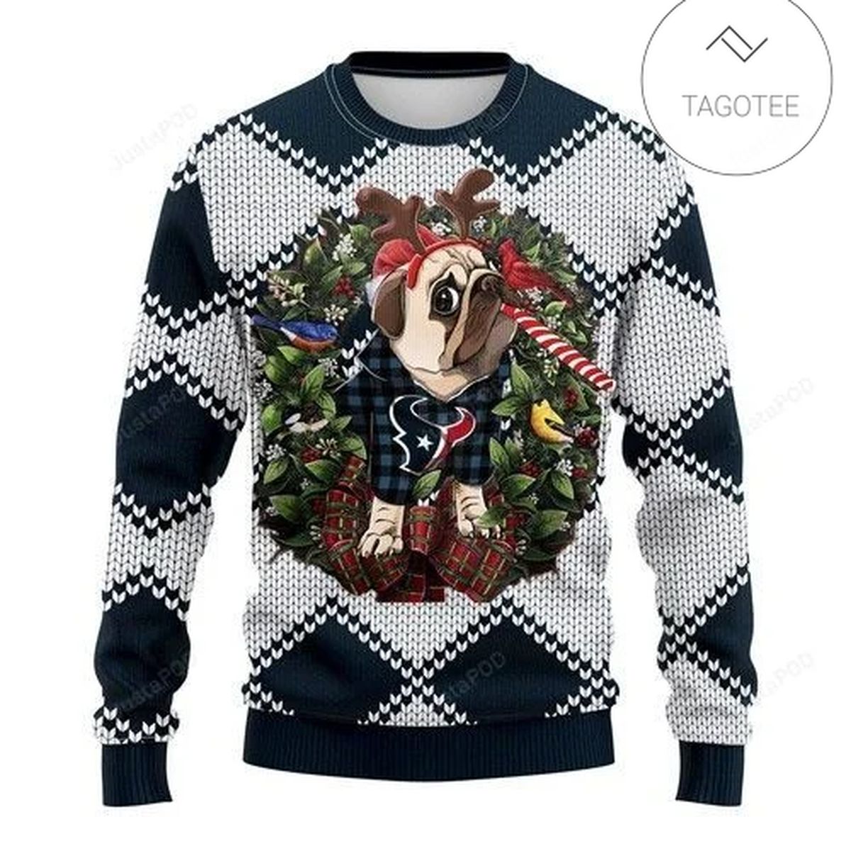 Nfl Houston Texans Pug Dog Ugly Christmas Sweater