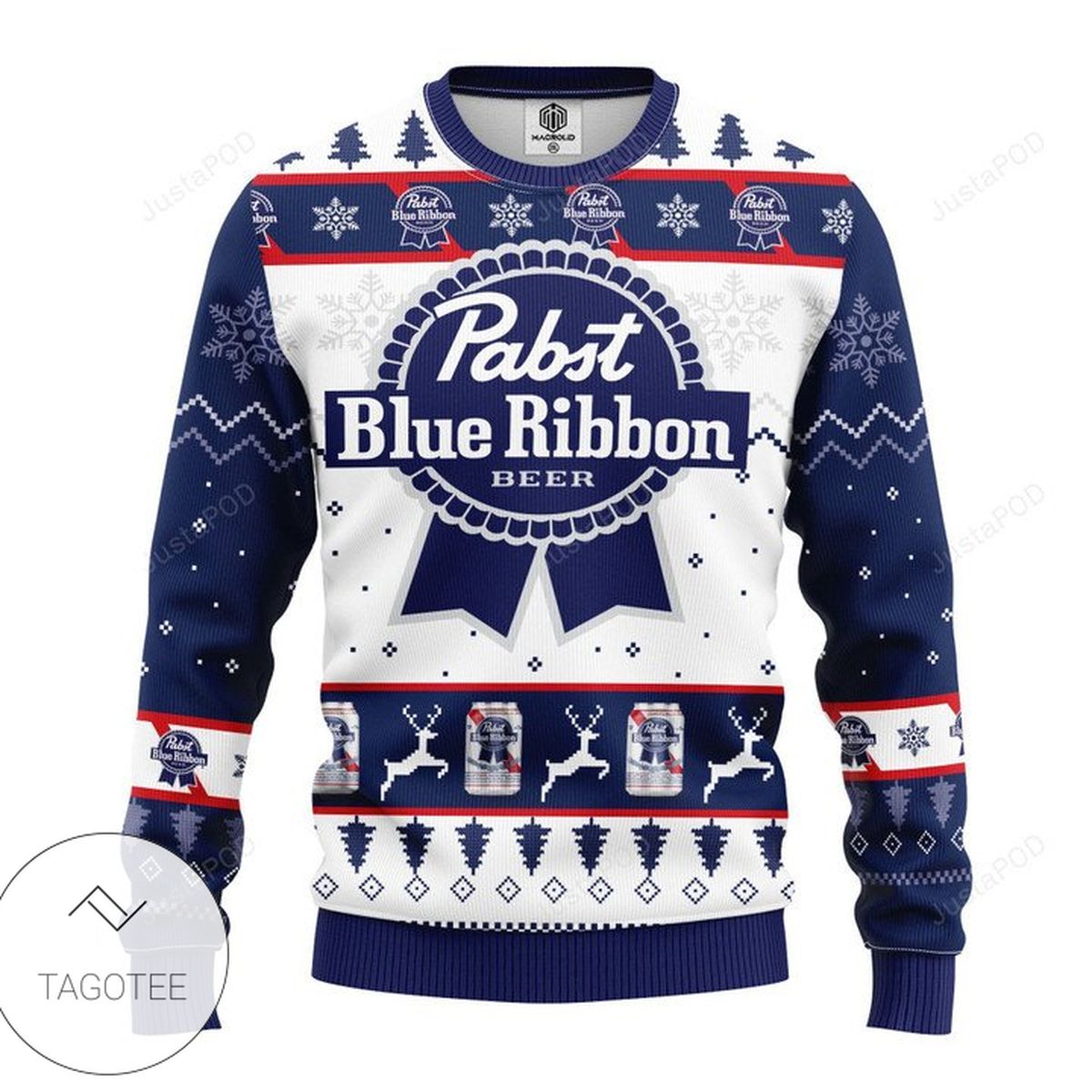 Pabst Blue Beer Ugly Christmas Sweater