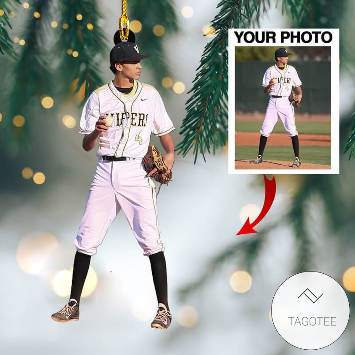 Personalized Photo Baseball Ornament