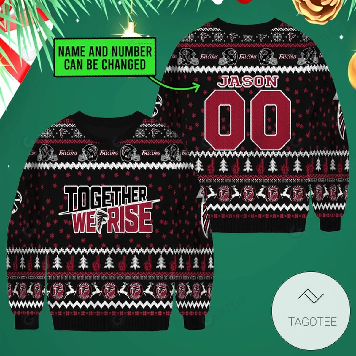 Atlanta Falcons Together We Rise Ugly Christmas Sweater
