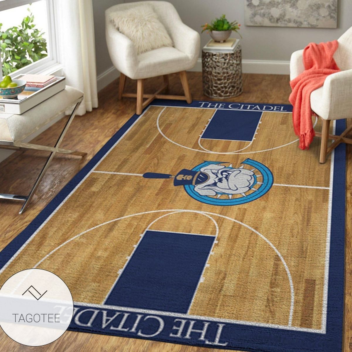 The Citadel Bulldogs NCAA Basketball Rug Room Carpet Sport Custom Area Floor Home Decor