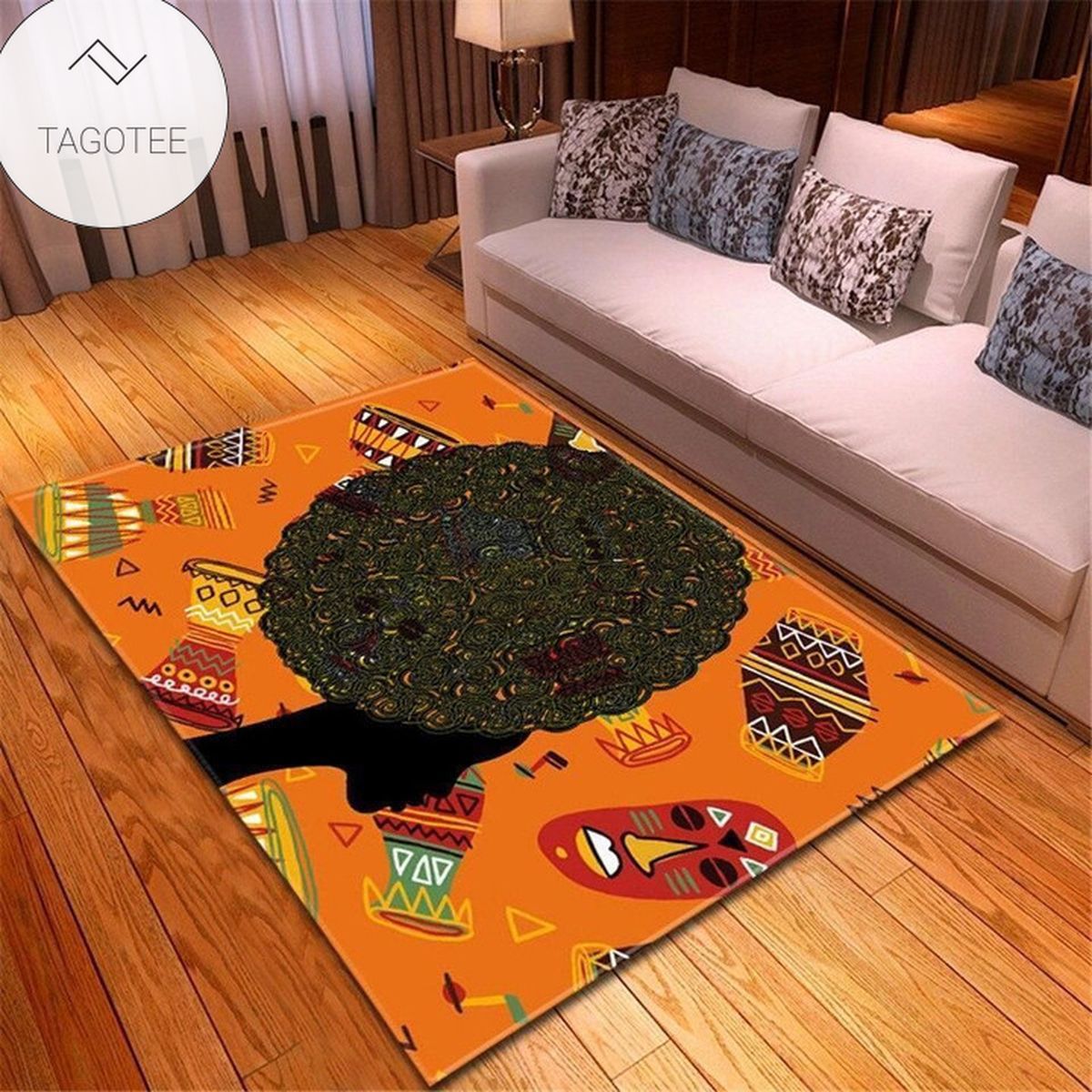 Afro Black Woman African Rectangle Rug