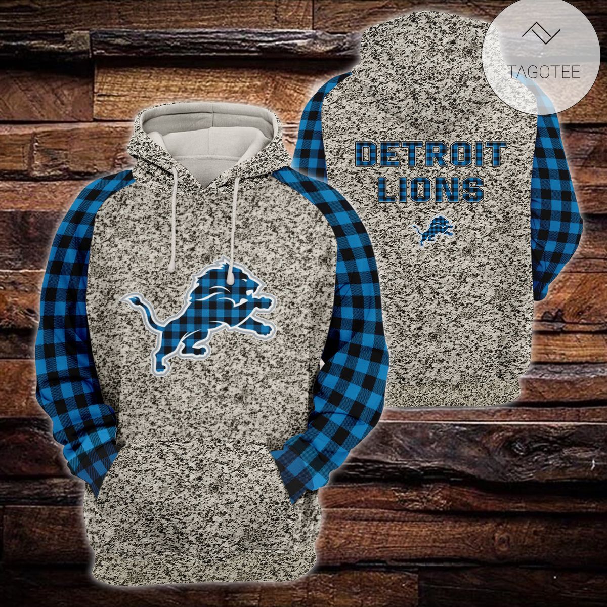 Detroit Lions Plaid Flannel All Over Print Hoodie