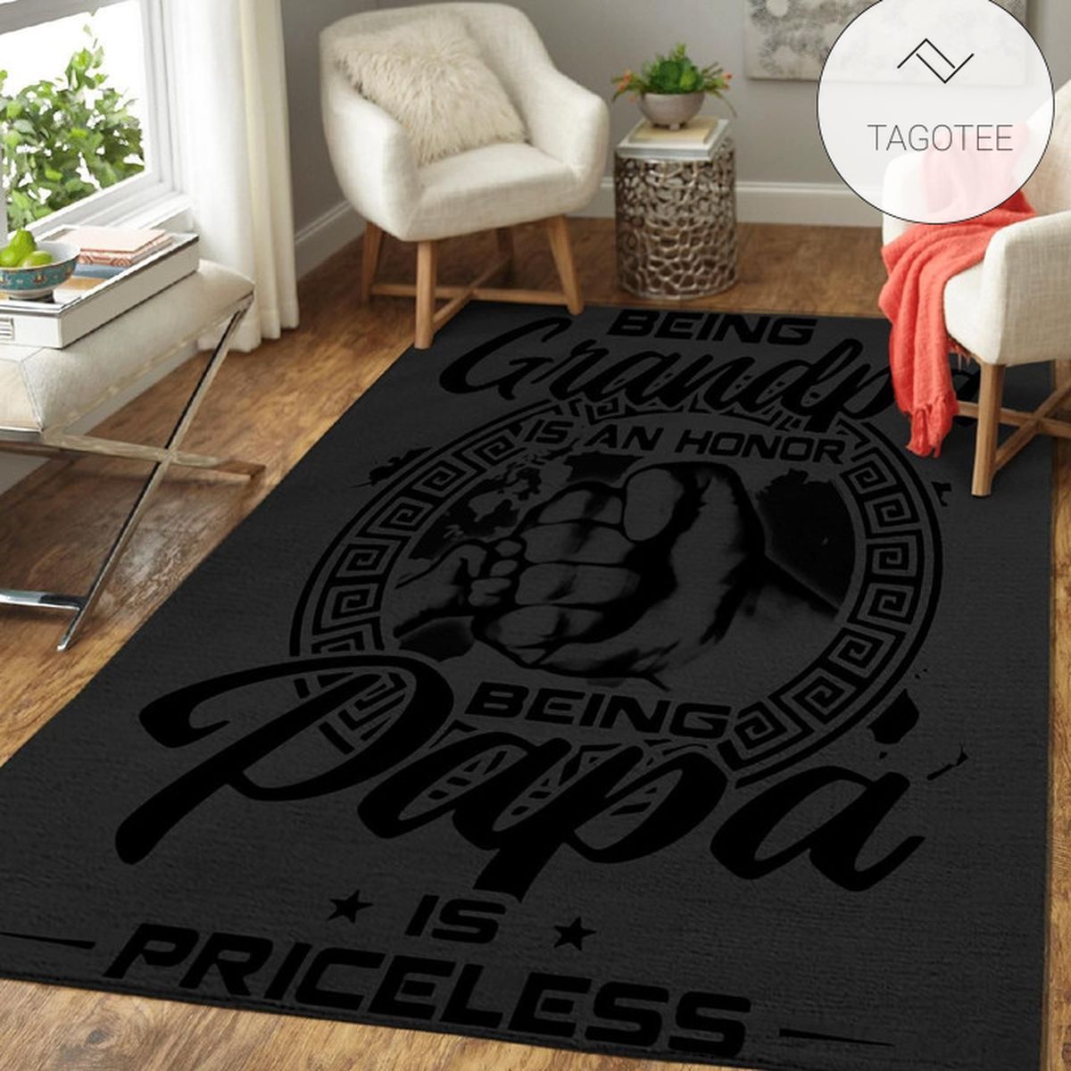 Gifts For Grandpa Being Papa Is Priceless Area Rug