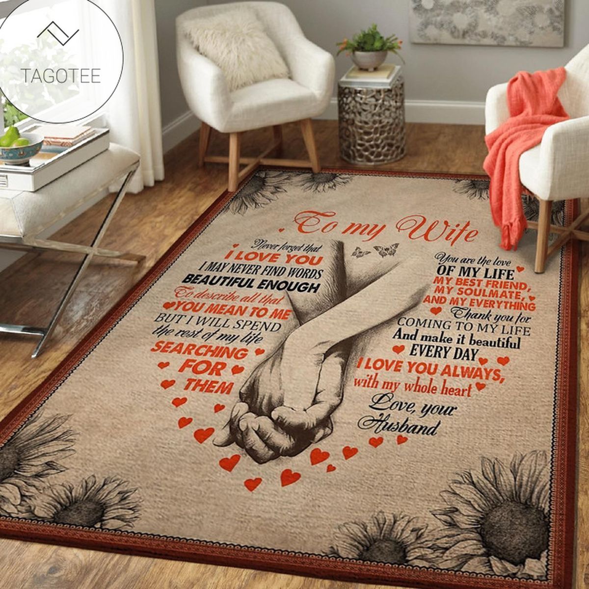 Husband Gift For Wife Never Forget That I Love You Area Rug