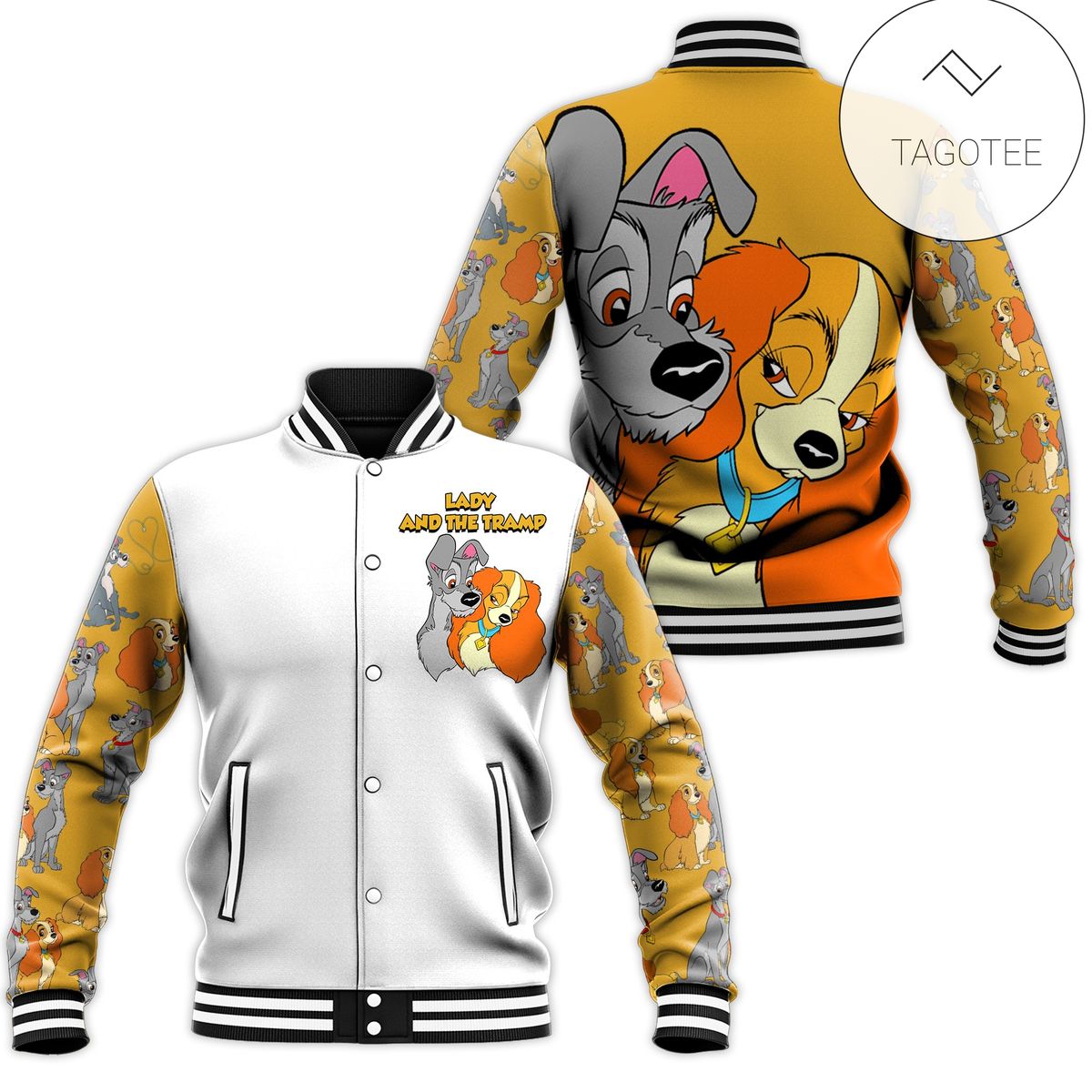 Lady and The Trump Disney Gift All Over Print Baseball Jacket