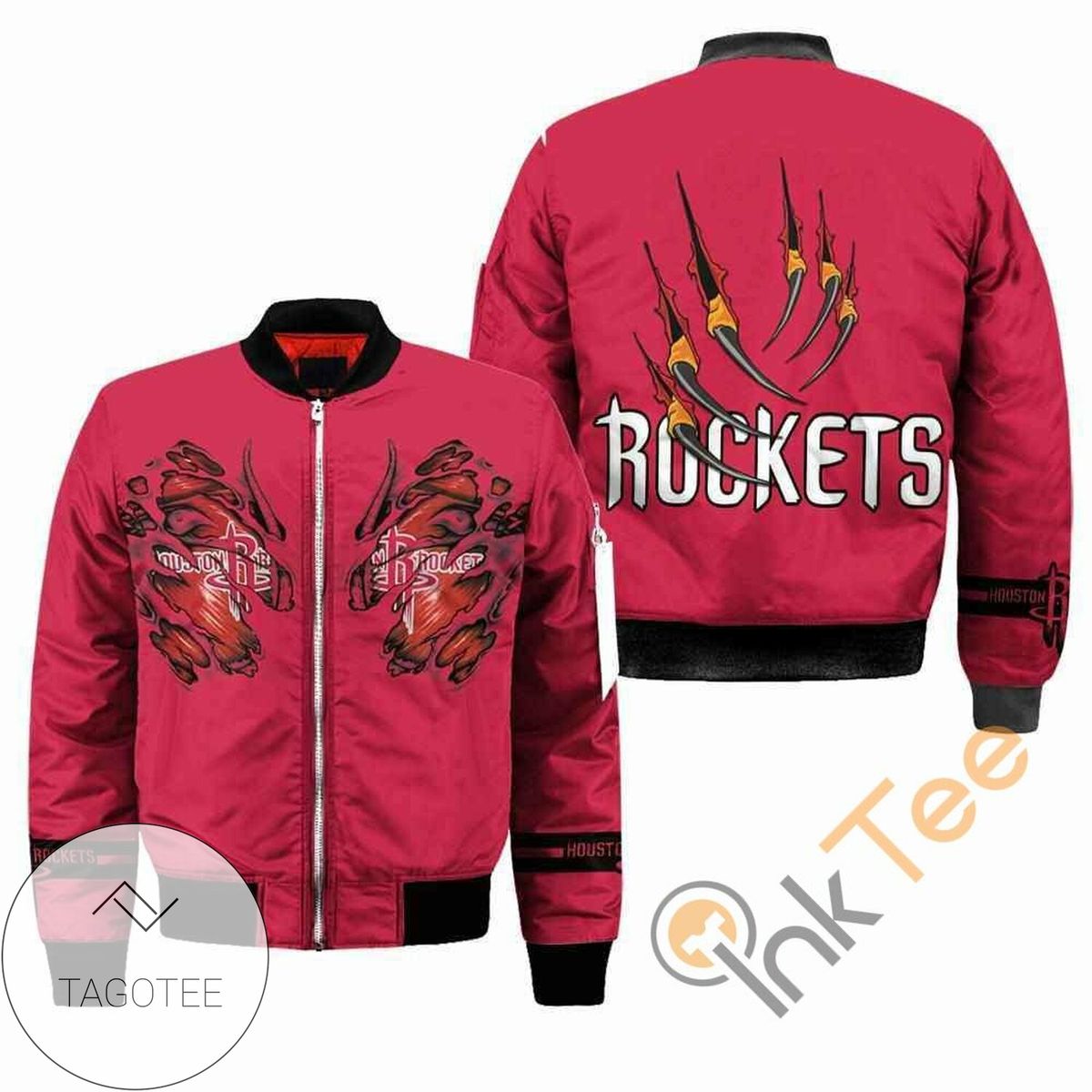 Houston Rockets NBA Claws Apparel Best Christmas Gift For Fans Bomber Jacket
