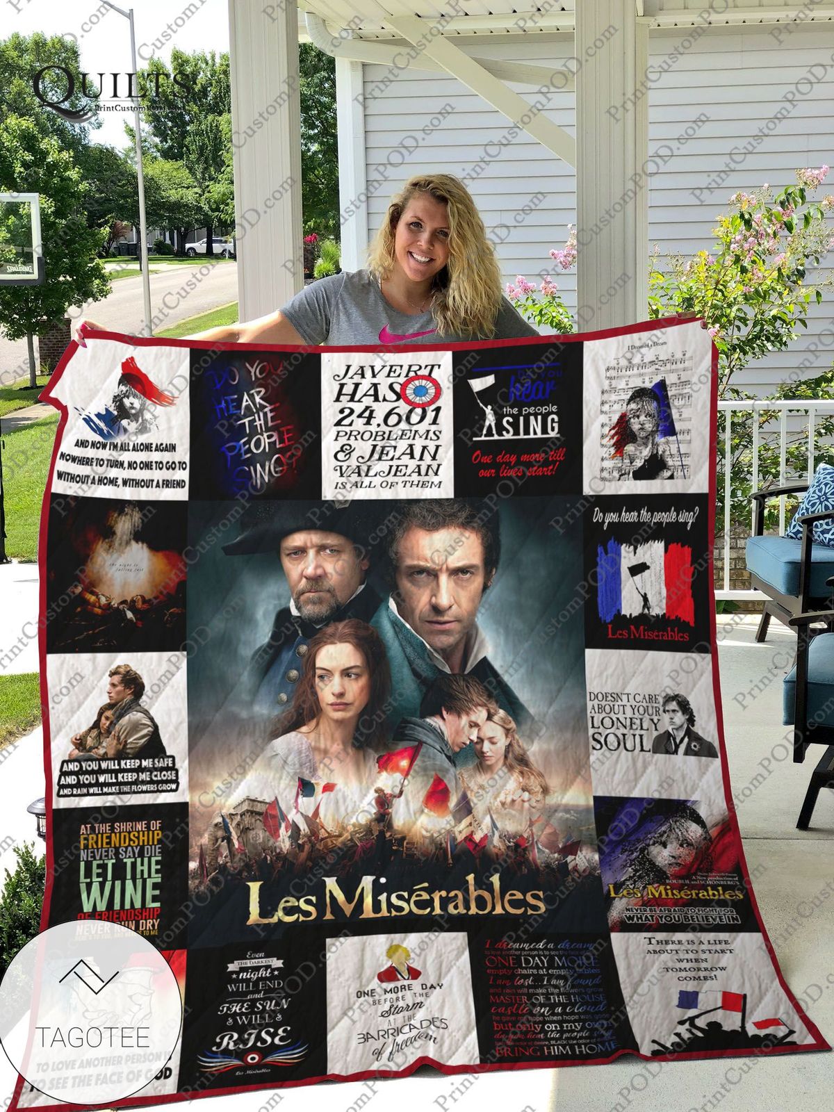 Les Misérables Movie Poster Quilt Blanket